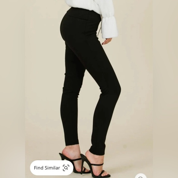 Lumière High Waisted Ponte Black Pants Thick Legging Style: AP00149 SIZE SMALL - Picture 3 of 10